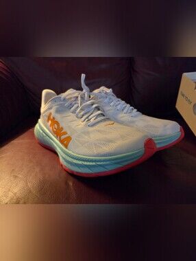 Hoka Carbon X 2 Mens 10.5 Size White/Blazing Orange Color Shoes NEW Never Worn